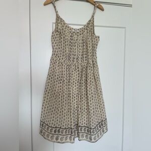 100% SILK Madewell Sun Isle Short Dress Moroccan Floral Boho Size 10